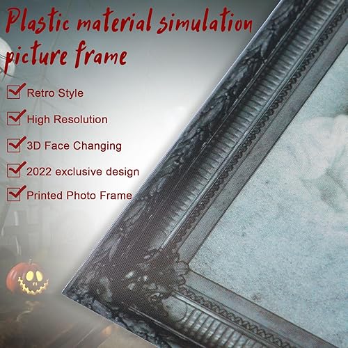 Miniatura 6 de Tuanse Decoraciones de Halloween para interiores 3D con imágenes cambiantes de rostro, retratos aterradores, portarretratos espeluznantes de