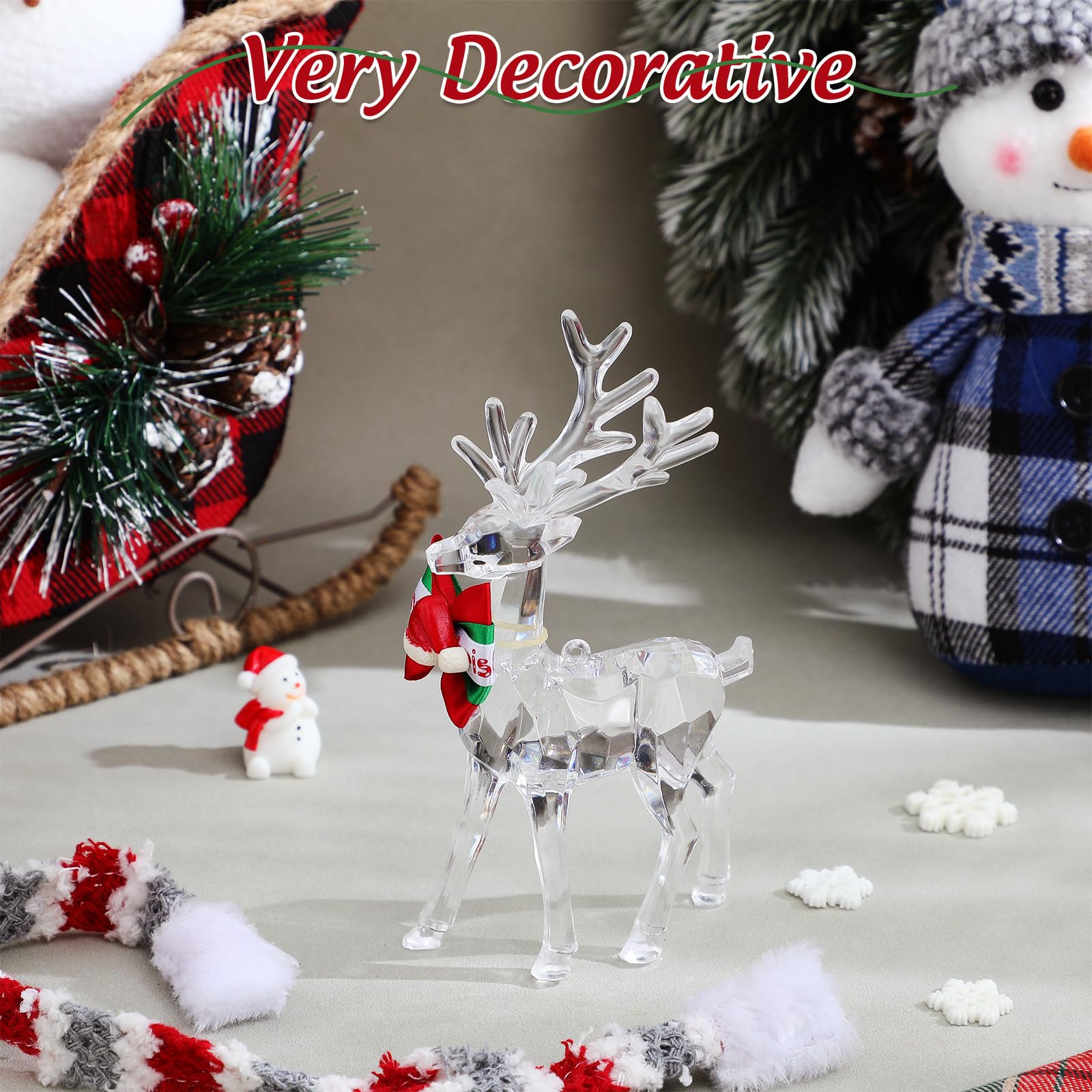 Didiseaon 10 Stück Transparente Acryl Elchfigur für Weihnachten als