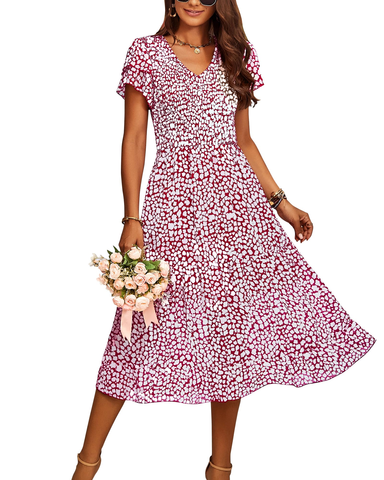 BTFBM - Robe d'été décontractée pour femme, robe d'invitée de mariage