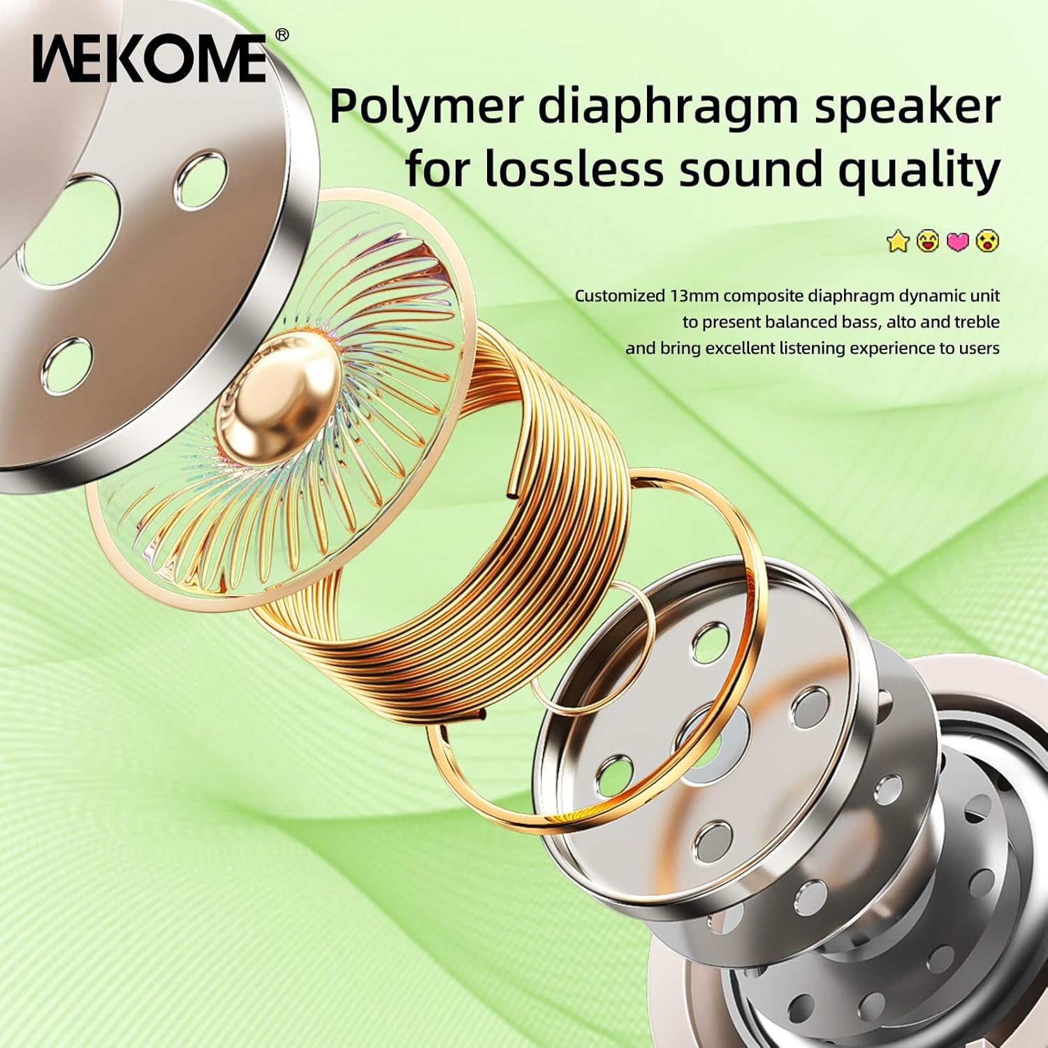 жарылды view of the 13mm composite diaphragm speaker