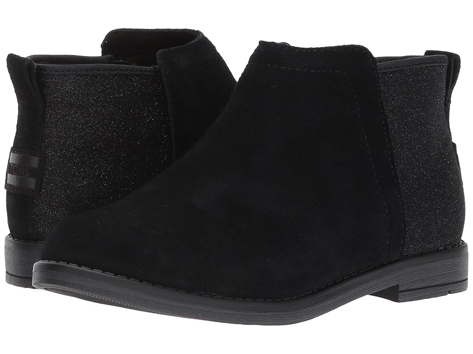 

TOMS Kids Deia (Little Kid/Big Kid) (Black Suede/Glimmer) Girl's Shoes