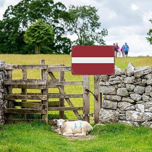 Miniatura 7 de Placa de lata de Letonia con diseño de capital, envejecida, decorativa, de ciudad, estilo sureño, estilo sureño, para mesa, sala principal, patio,