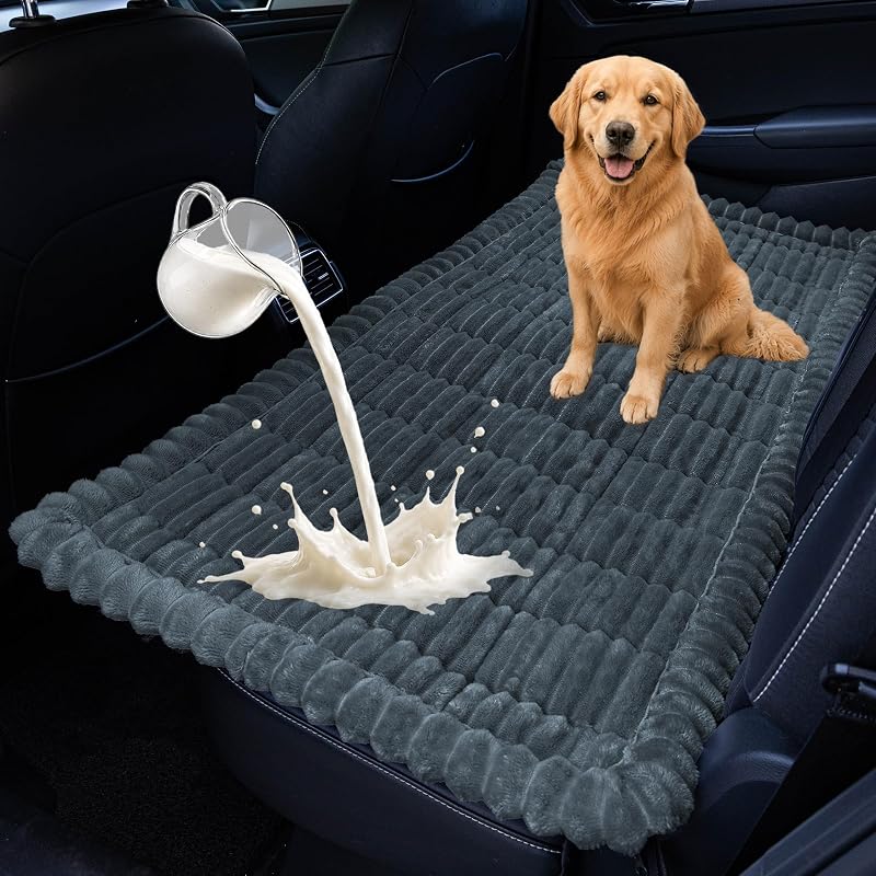 Capa impermeável para banco traseiro de carro com base antiderrapante CoSofSLIP, cinza-escuro, 60 x 130 cm