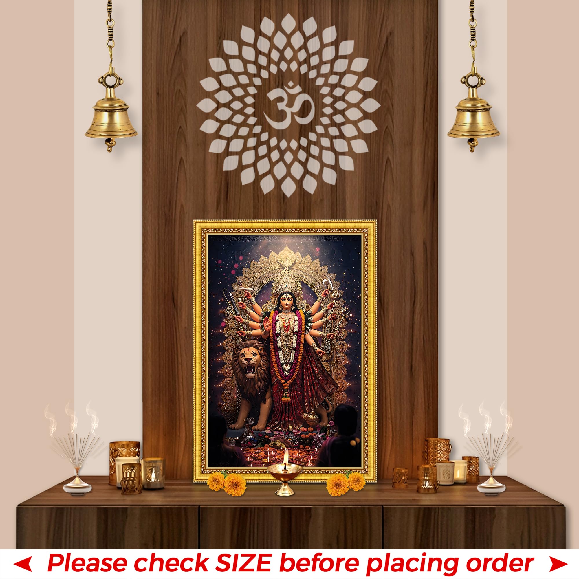 Durga Maa Photo Frame - Divine Wall Art -6