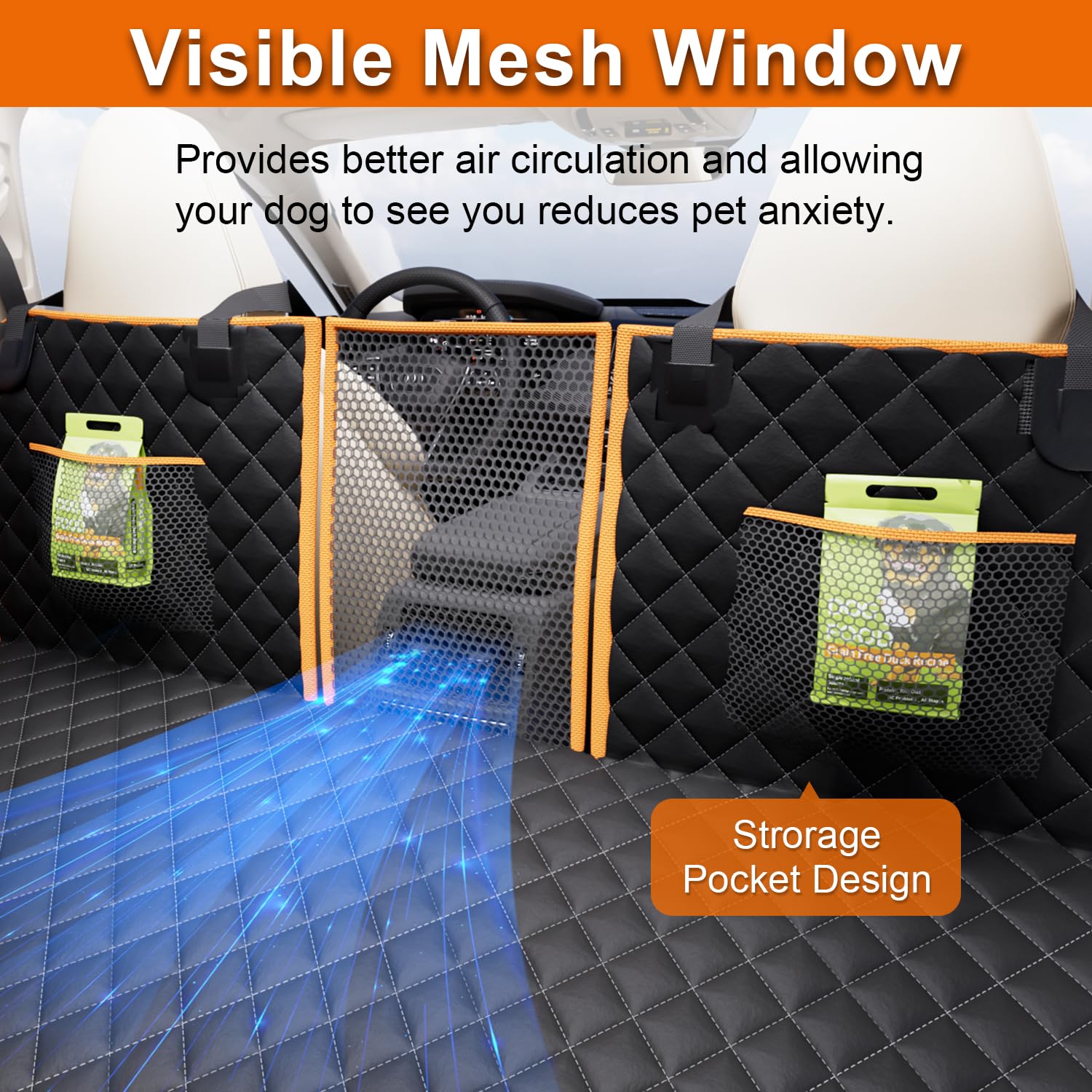 Giomoc Dog Car Seat Cover for Back Seat,XBLACK