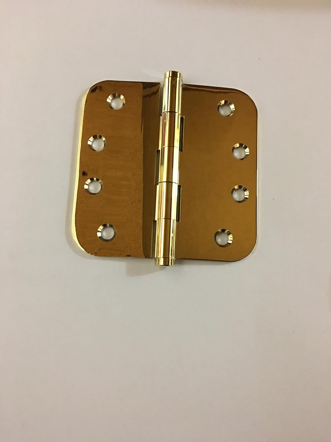 EMTEK 4" x 4" - 5/8" Radius Corner Solid Brass Hinges - Residential Duty Plain Bearing - Lifetime Polished Brass - 96134.US3 - Sold as Pair
