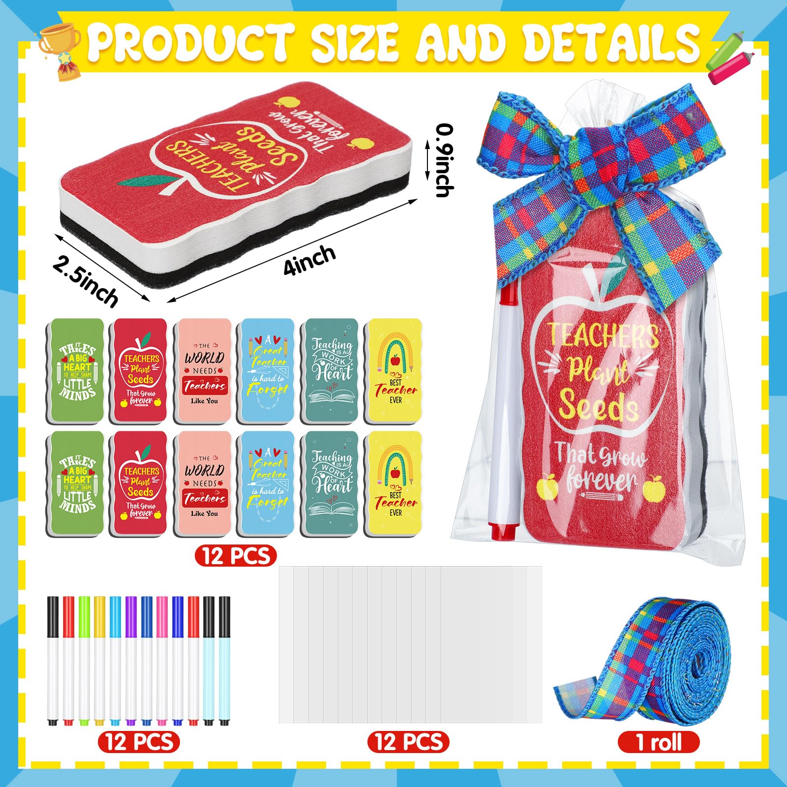 Humyoun 12 Set Teacher Appreciation Gifts Bulk Whiteboard...