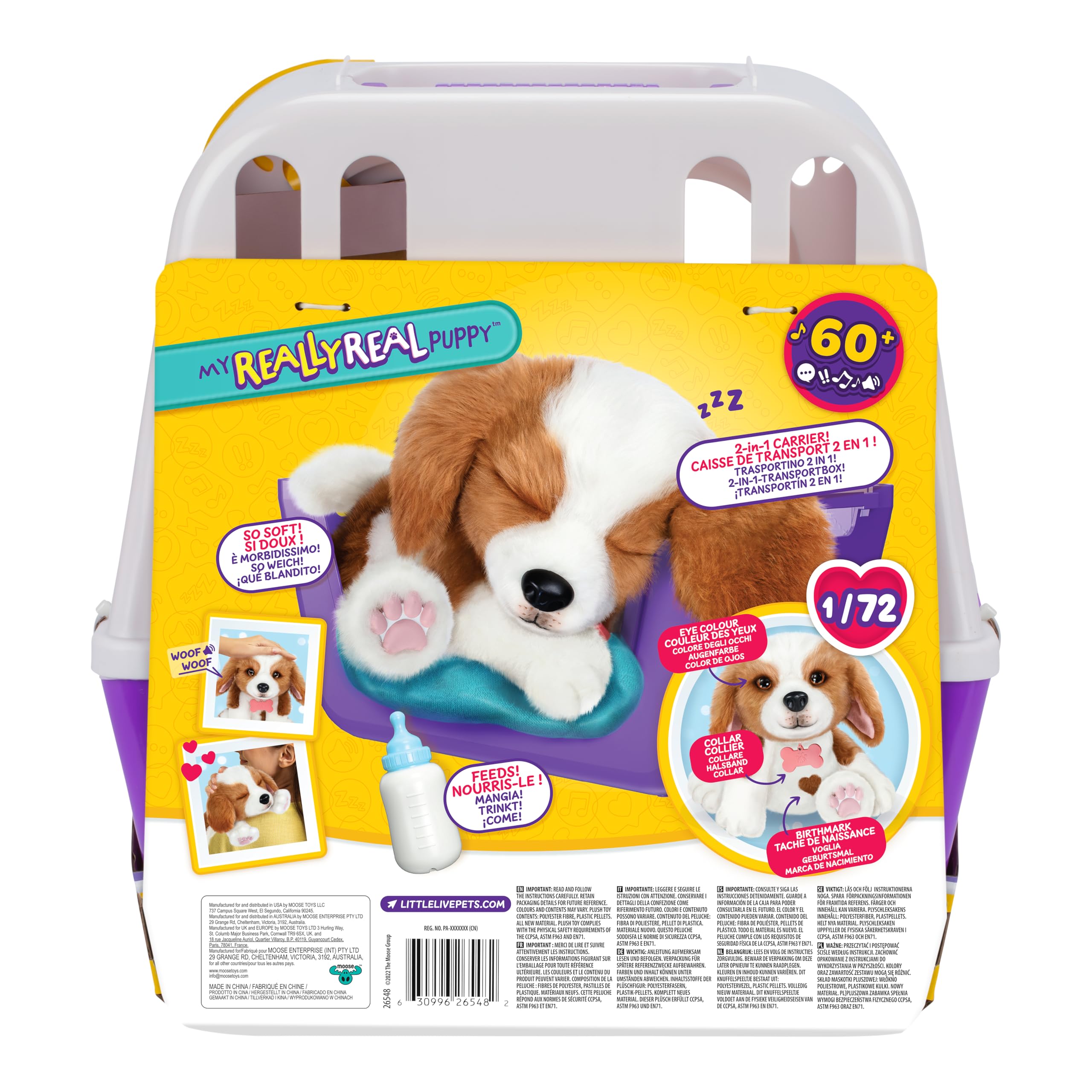 Little Live Pets My Really Real Puppy Patches Le Beagle | Peluche Interactive. 60 Sons et réactions. Fourrure Douce, Pattes lestées, Yeux Mobiles. 72 Versions. Caisse Deluxe. avec Piles. 4 Ans et +