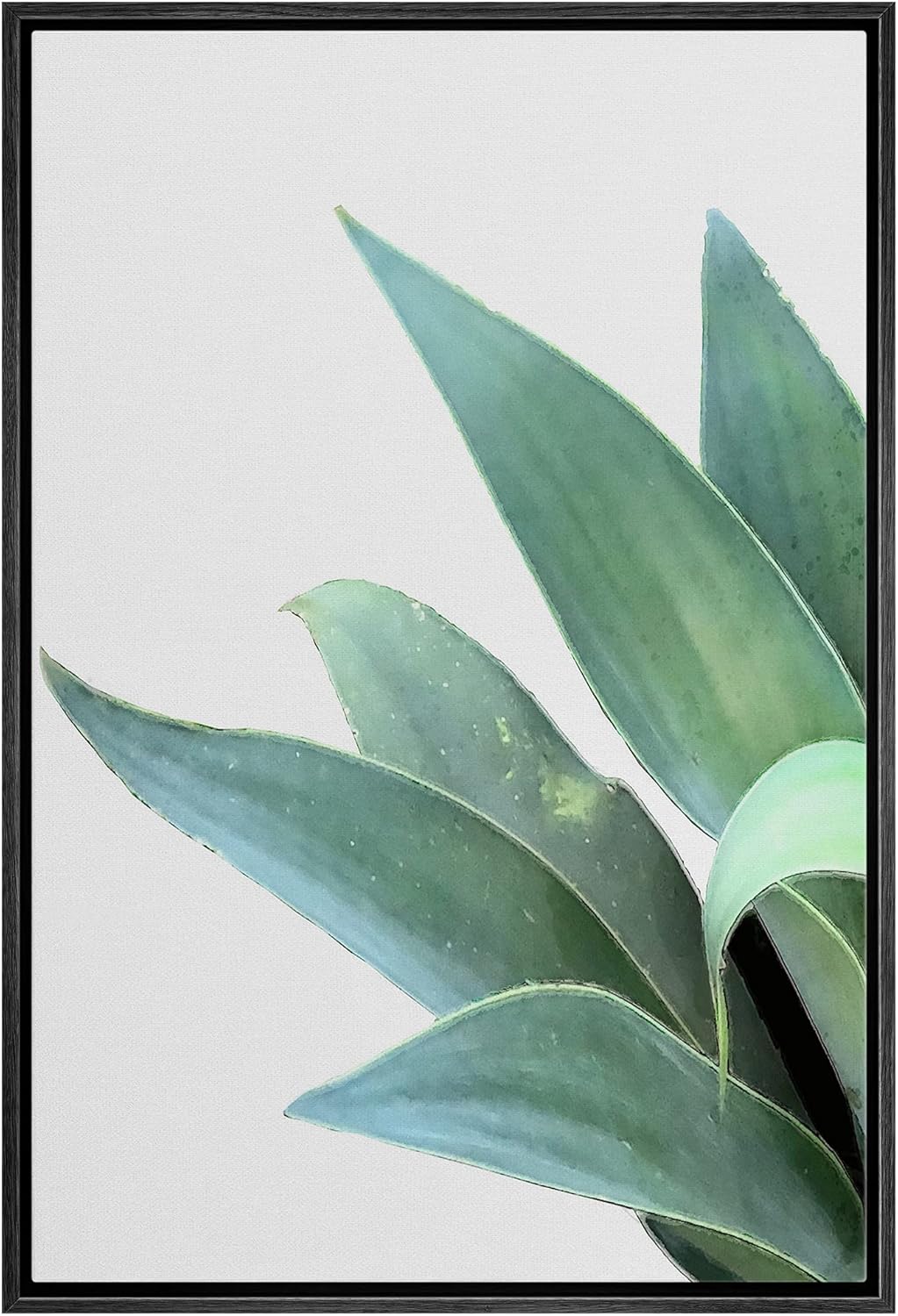 SIGNWIN Framed Canvas Print Wall Art Vibrant Southwest Desert Agave Succulent Nature Wilderness Photography Realism Decorative Floral Botanical Zen for Living Room, Bedroom, Office - 24"x36" Black