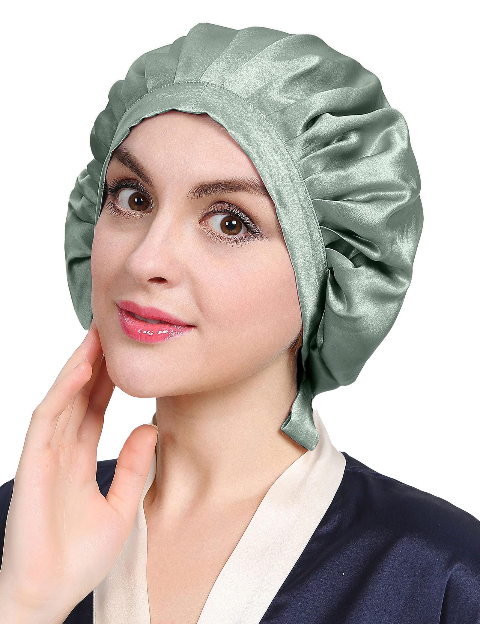 LilySilk 100% Pure Mulberry Silk Sleep Cap for Hair Care Women 19 Momme