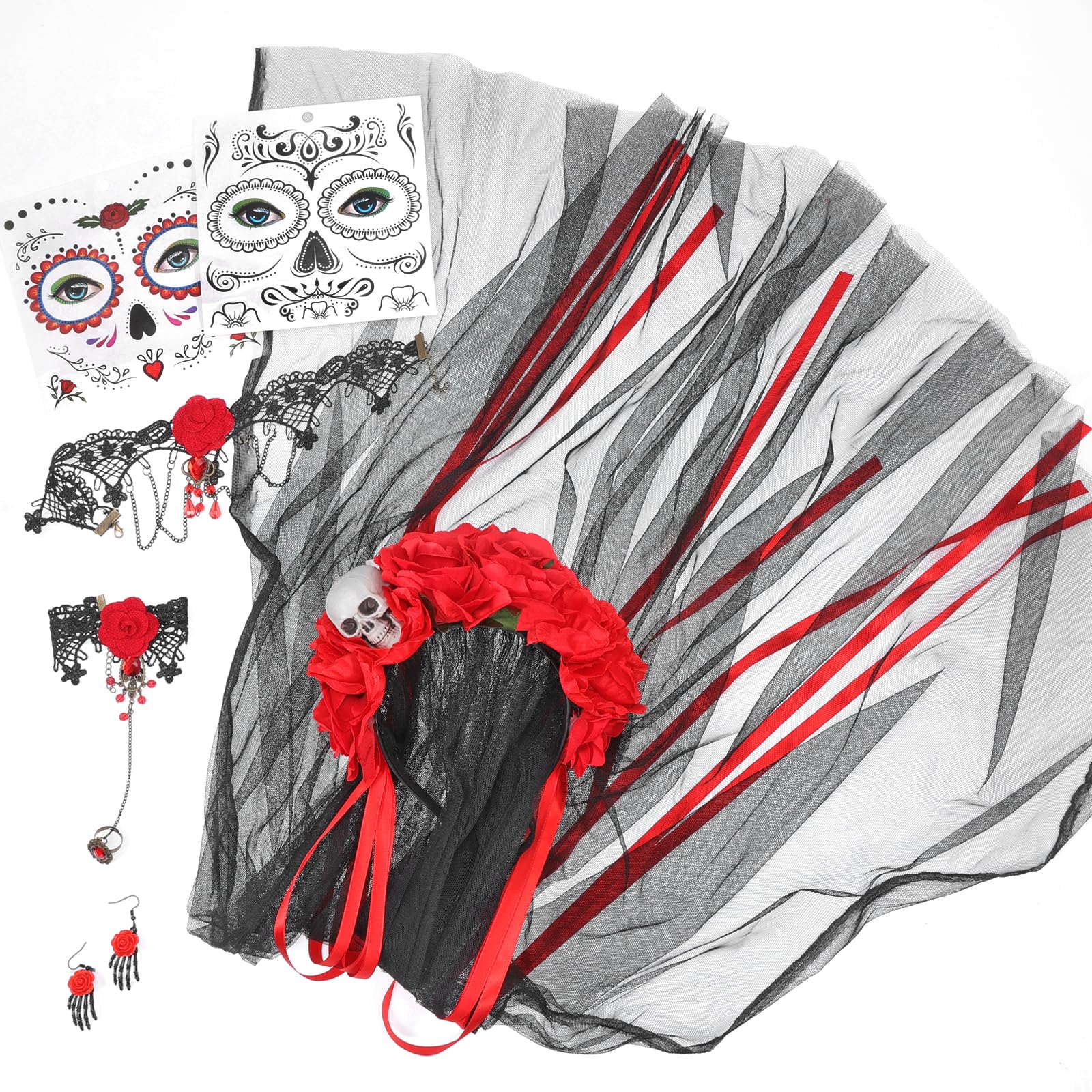 ZLPBAO Jour Des Morts Bandeau, Lot De 4 Kit De Bandeau De