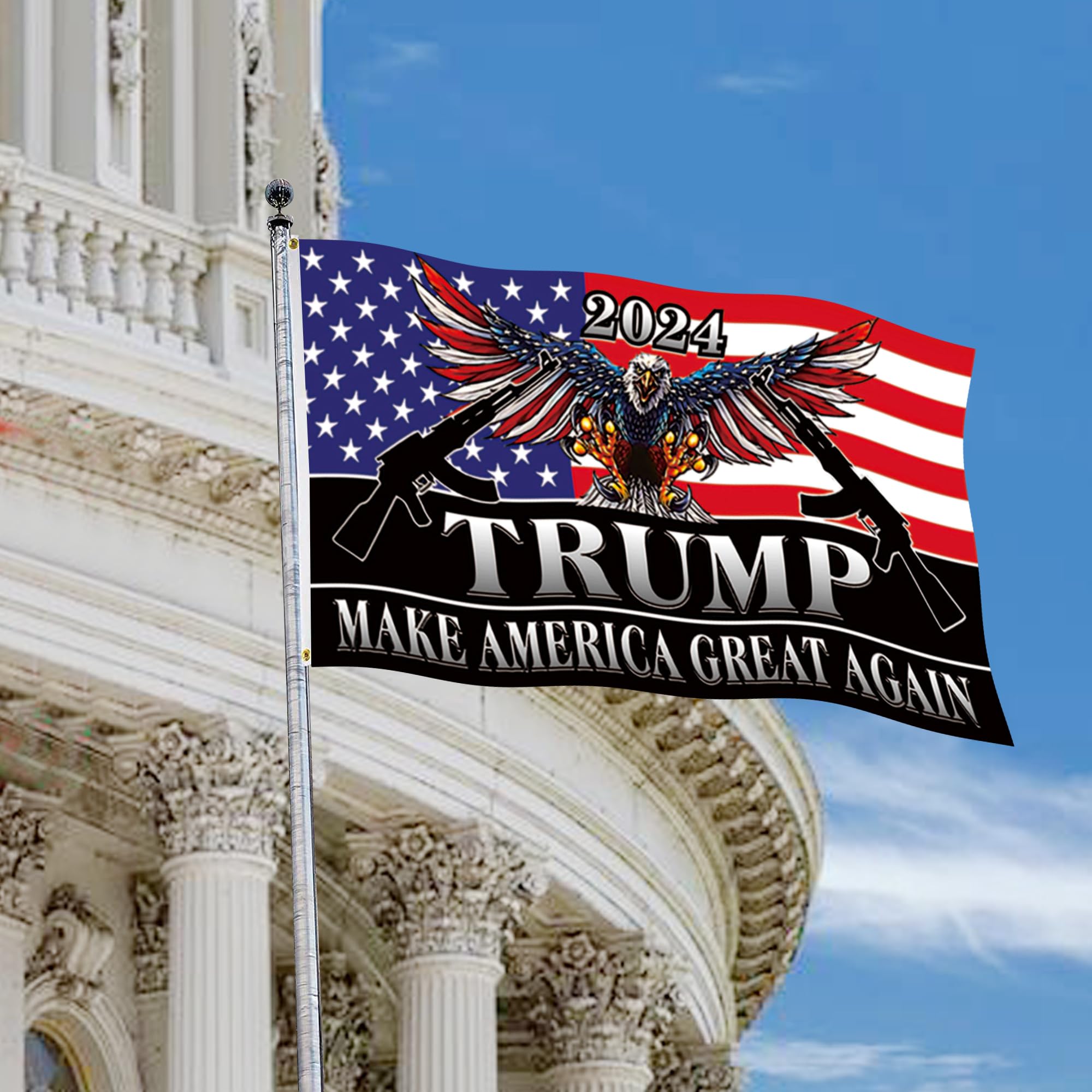 Produktbild von Trump 45 47 Gartenflagge 90x150cm - Doppelseitig Humorvoll Outdoor