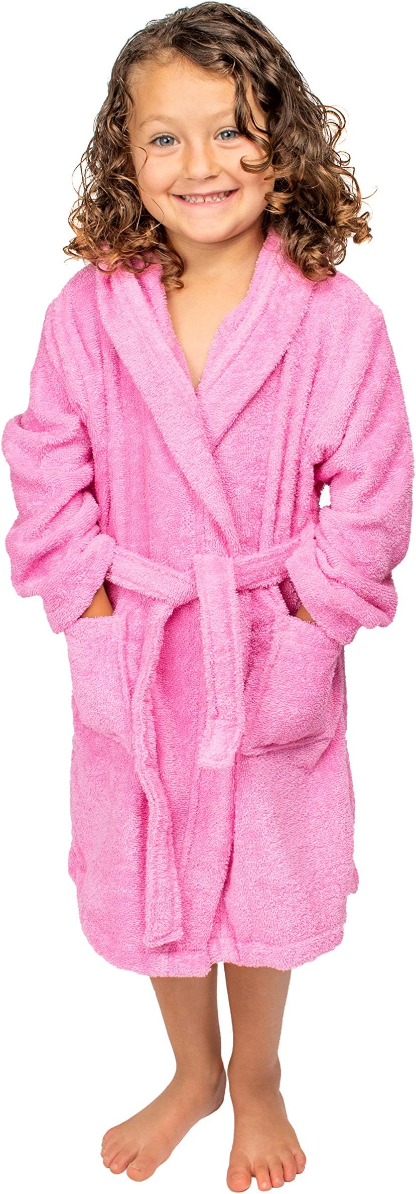 Organic Kids Robe GOTS Certified Organic Turkish Cotton Unisex Hooded Bathrobe for Boys - Girls, Made in Turkey