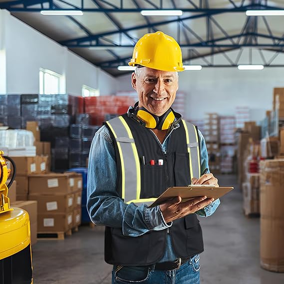 A-ksafety سترة أمنية عالية الوضوح لحراس الأمن وعمال السلامة والبناء وعمل الرجال