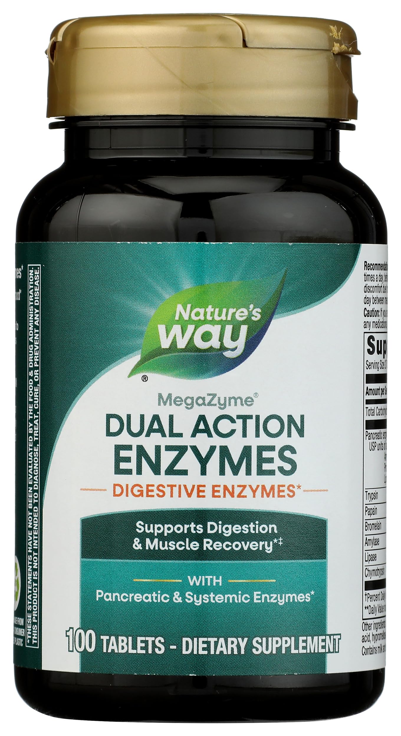 Mega-Zyme, Pancreatic & Systemic Enzymes*, Relieves Occasional Muscle Soreness Due to Overexertion and Exercise,* Digestive Support*, 100 Tablets (Packaging May Vary)