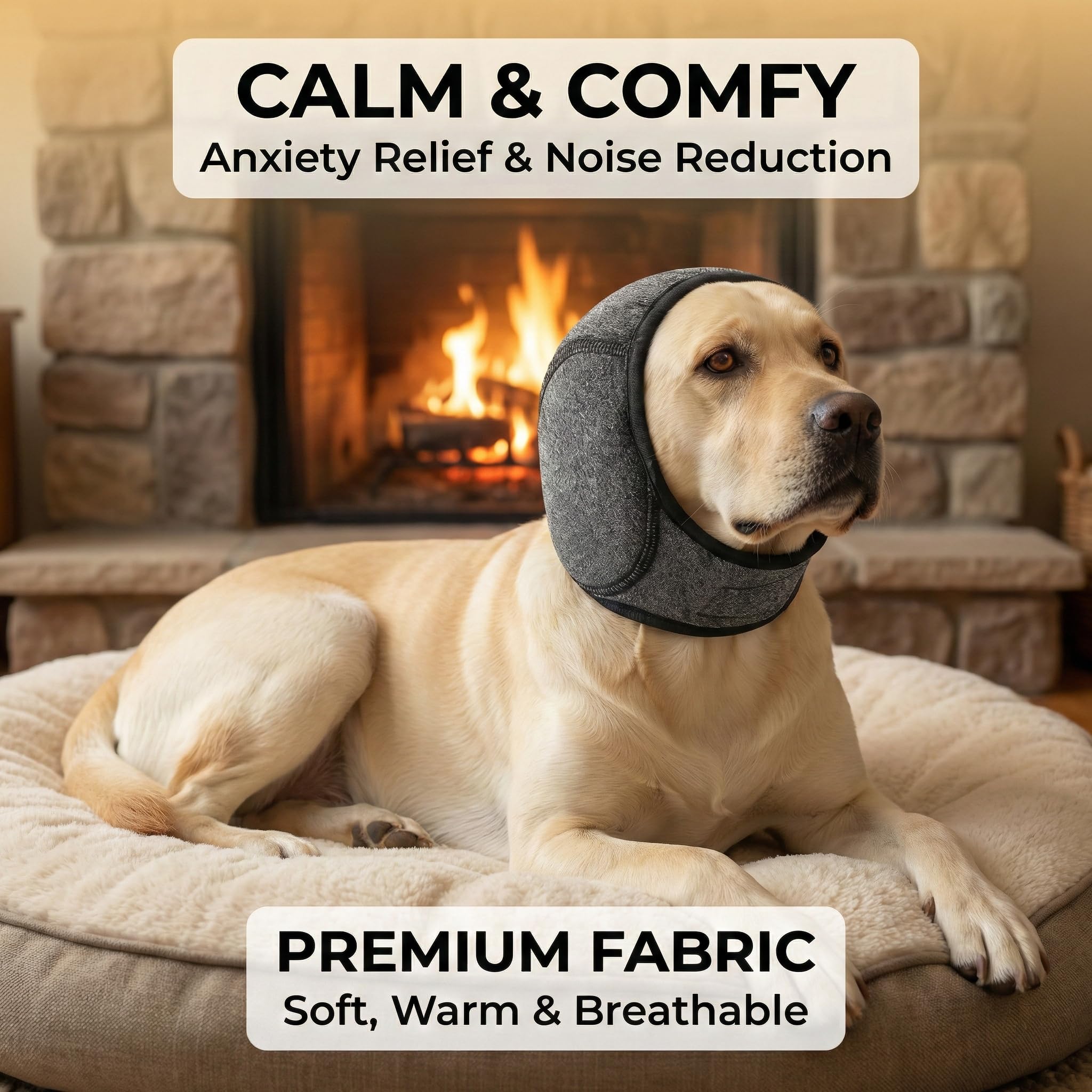 Paraorecchie per Cani Antirumore, Fascia Impermeabile e Traspirante – Protezione per Orecchie del Cane contro Rumori Forti, Vibrazioni, Freddo e Acqua, Ideale per Viaggi, Fuochi d’Artificio,