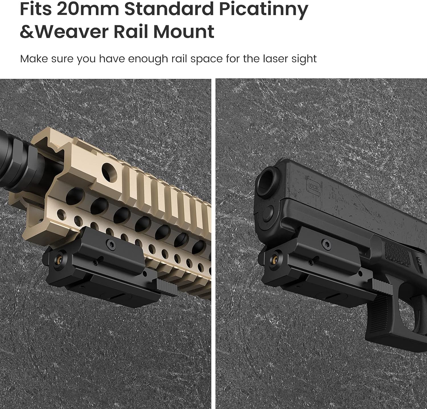Feyachi L42 Laser Sight, Compact Tactical 20mm Standard Picatinny &Weaver Red Dot Laser Sight — view 4
