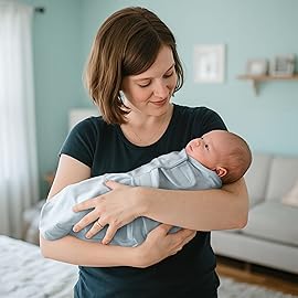 GLLQUEN BABY Girl Swaddles 0-3 Months - 3 Pack Baby Swaddles Sack for Newborn, Infant Sleep Sack, Easy Swaddling Wrap, Tranquil Blue, Nursery Swaddle Blankets Essentials