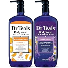 Dr Teal's Body Wash with Pure Epsom Salt, Daytime/Nighttime with Vitamin C &amp; Sleep Blend, 24 fl oz (Pack of 2)