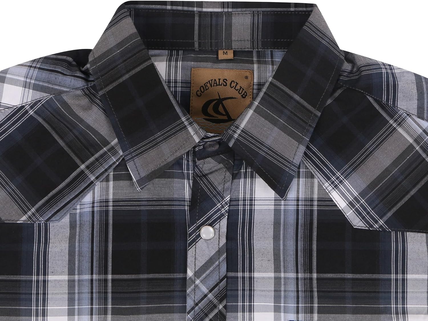 Pearl snap Men's Western Cowboy Short Sleeve Button Up Down Casual Work Shirts - Image 3