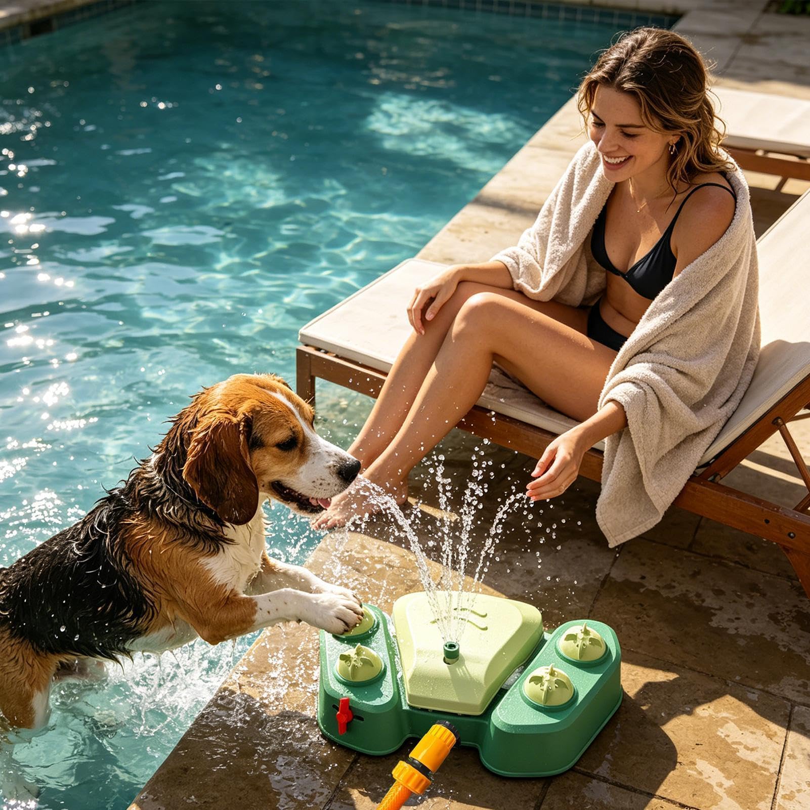 Fuente para Perros Exterior Bebedero con Activación por Pisada | Bebedero Activado por Pata de Perro para Jardín Césped Patio Verano