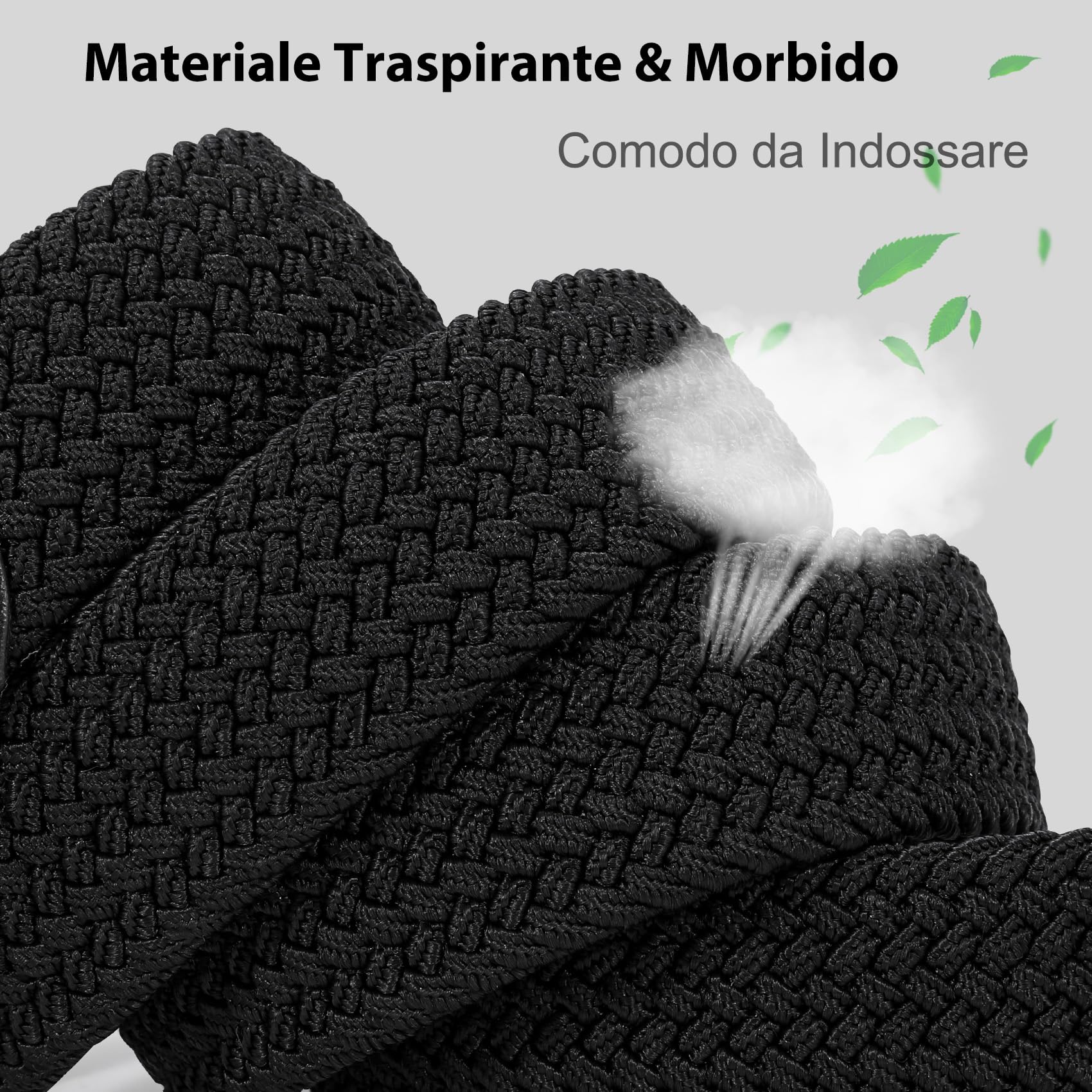 VONMELLI Cintura Elastica Uomo Intrecciata Cintura Uomo in Tessuto Cintura Elasticizzata Regolabile per Uomo e Donna Casual Cinture Da Uomo Vintage Cintura Da Golf per Jeans