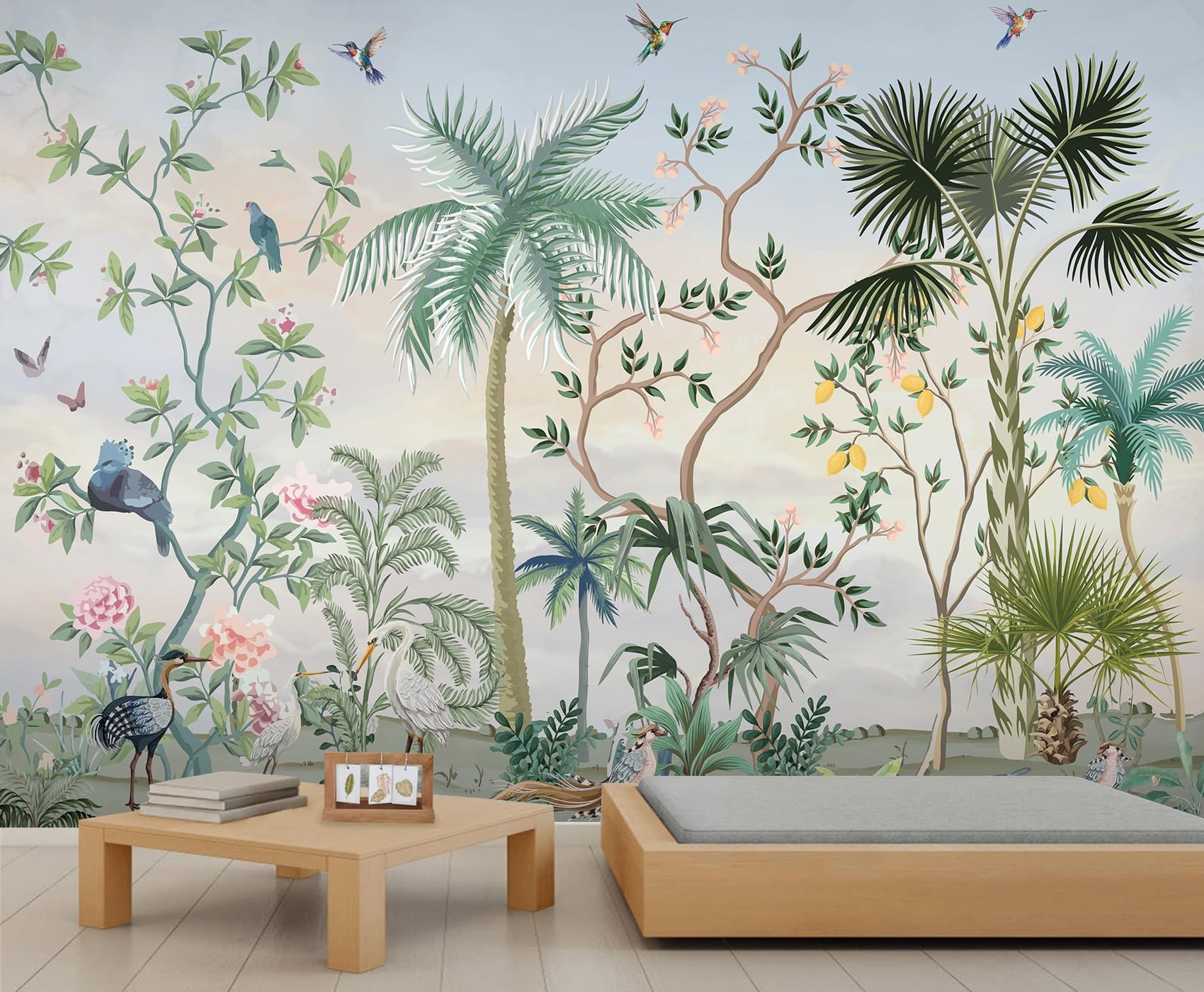 Papier peint végétal forêt tropicale pour créer un salon exotique et naturel