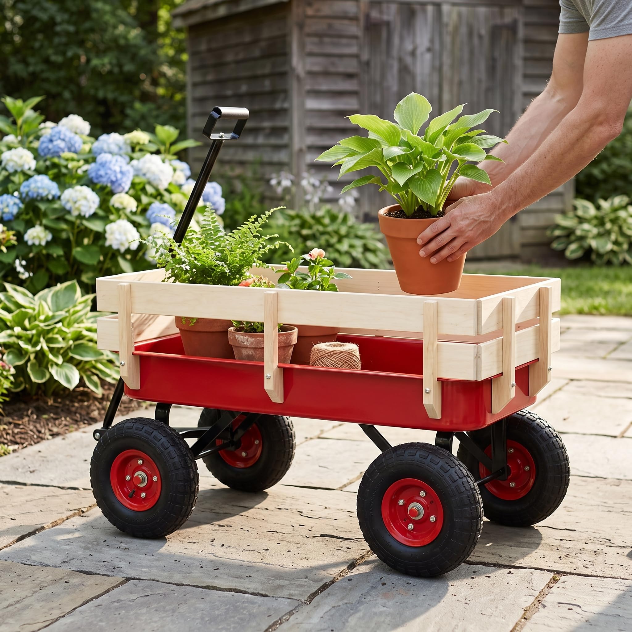 Gartenwagen Handwagen für den Außenbeich – Bollwagen Transportwagen