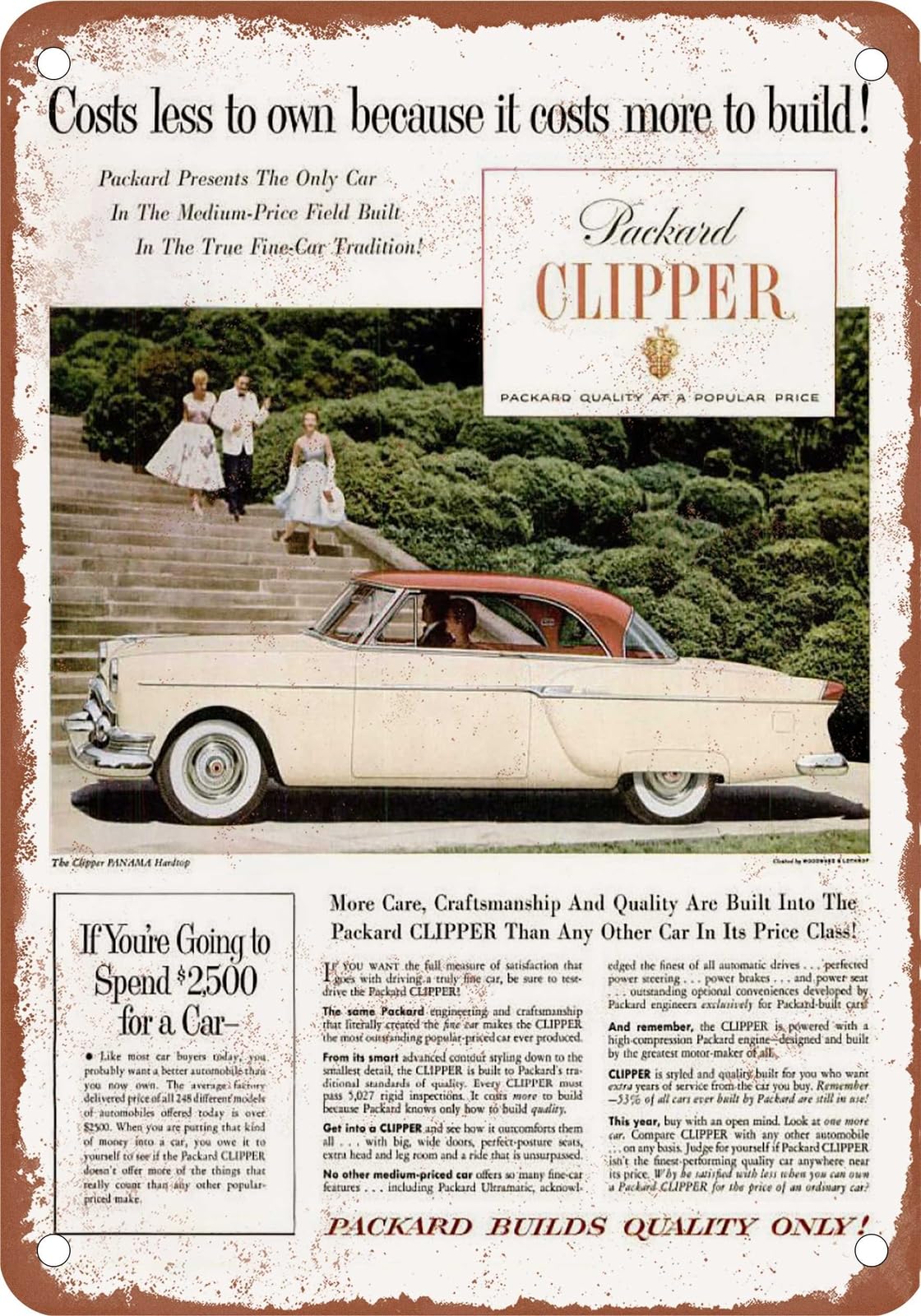 METAL SIGN - 1954 Packard Vintage Ad 02 - Old Retro Rusty Look home decor