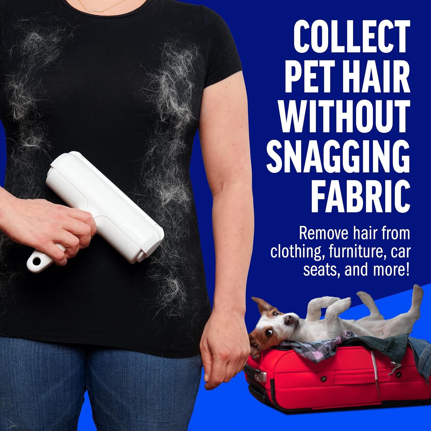 Portable Pet Hair Remover Roller for Dogs & Cats – Reusable Fur Remover Brush for Furniture, Bedding Clothing, Car Seats | Easy-to-Clean, Eco-Friendly, No Sticky Tapes Needed (Roller) 4