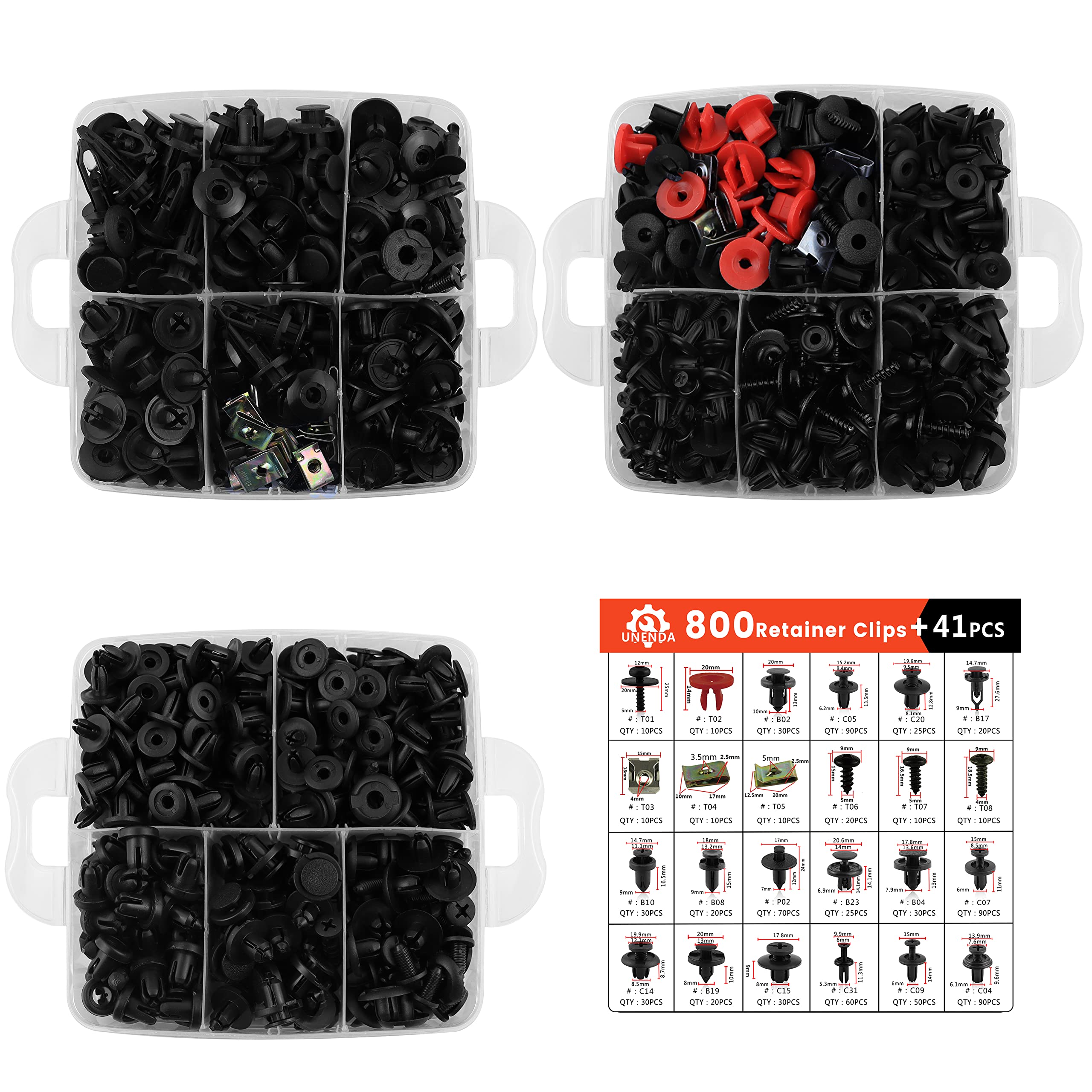 Gmt Clips Automotive Retainer Clips 841-Piece Auto Push Retainer Clip Kit - 24 ...