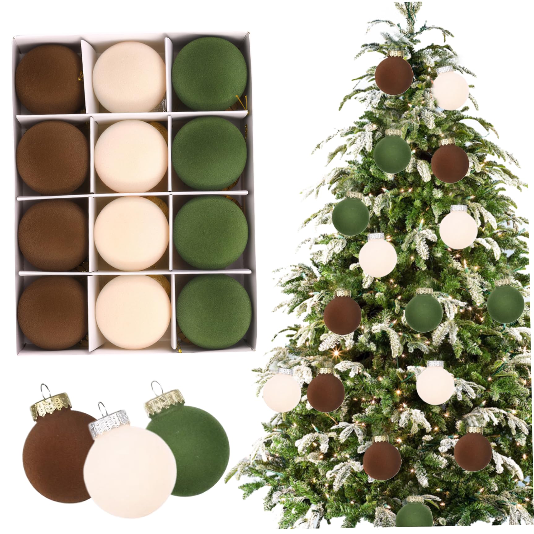 Boules de Noël en velours pour décorer votre sapin et couronnes de fête