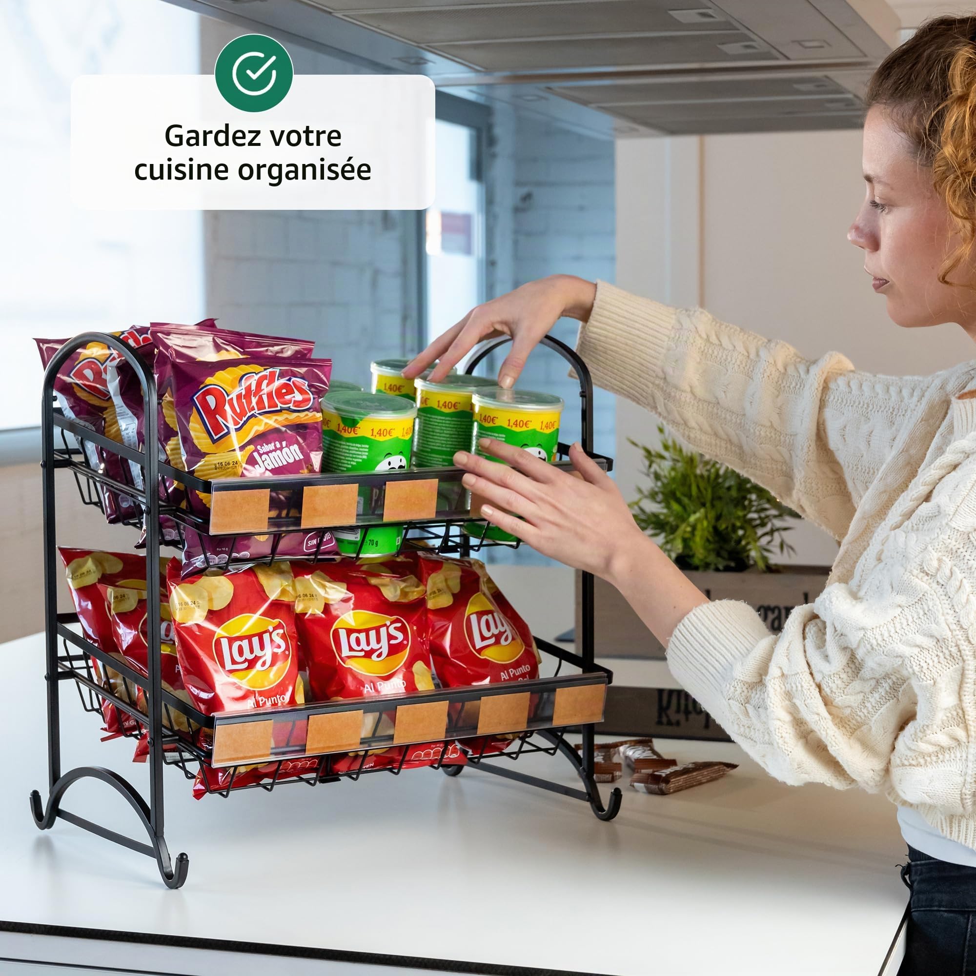 ODOXIA Présentoir à Bonbons Empilable | Présentoir à Snacks Pour Comptoir | Étagère à Snacks | Pour Magasin | Pour Le Bureau Ou La Maison (2-Pack)