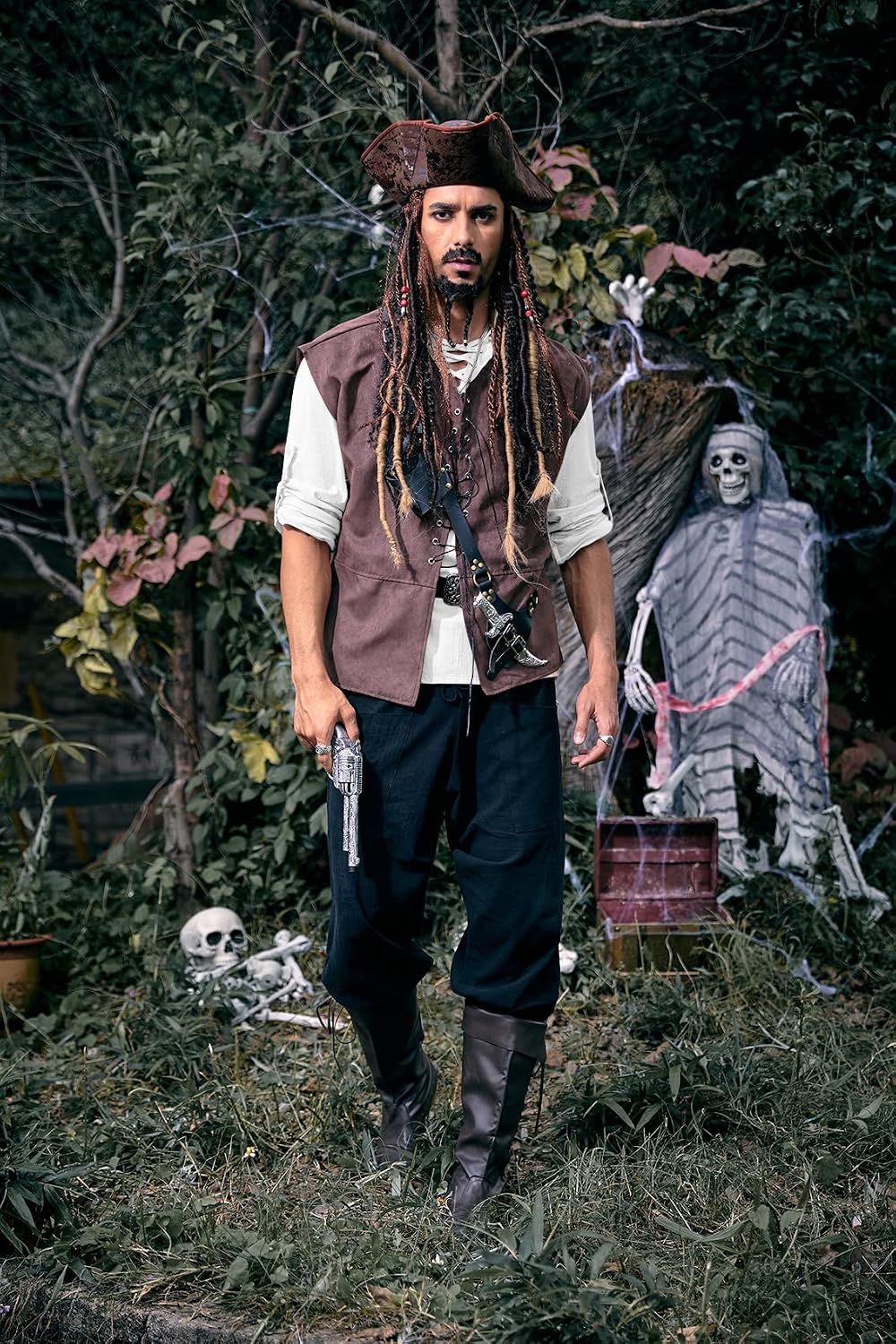 Bbalizko Mens Pirate Shirts Renaissance Viking Steampunk Medieval Lace up Long Sleeve Gothic Celtic Hippie Victorian Costume