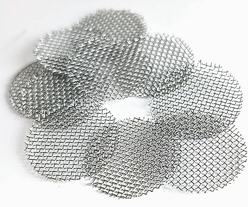 Caja de filtro de pantalla para pipa de fumar Gasas de acero inoxidable para tubos de fumar 500pcs en 0.787 in Tamaño Plata