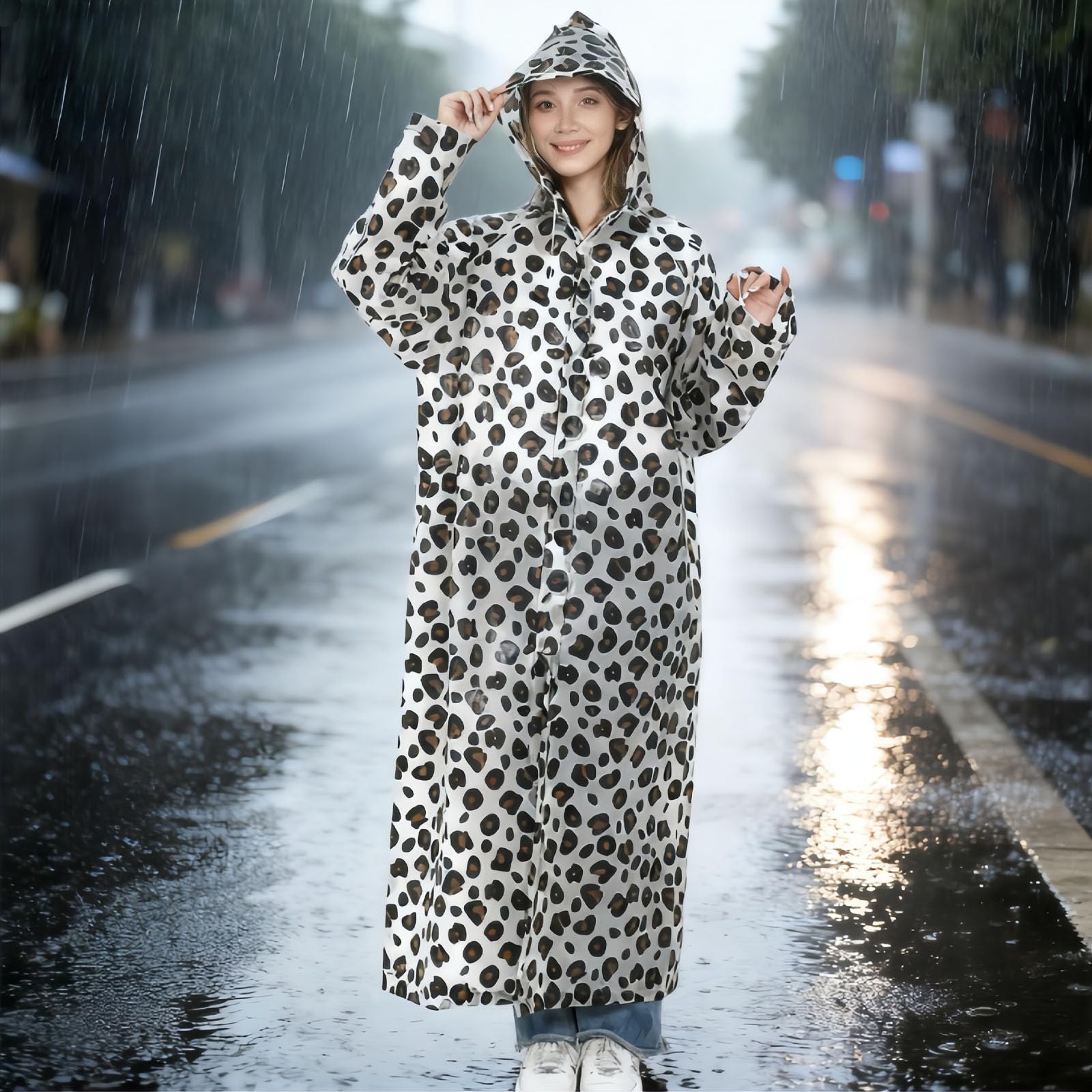2 Stück Regenponcho, Regenjacke Damen Wasserdicht, Regenjacke Herren Leopardmuster Durchsichtiger Regenponcho, Regen Zubehör Für Wandern Radfahren Camping Reisen