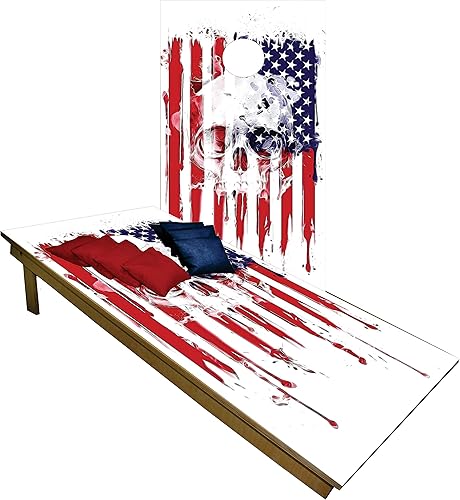 BackYardGamesUSA Juego de tablas de cornhole de madera prémium hechas a mano  Serie Calavera  Hecho a mano en Estados Unidos, tamaño reglamentario 2
