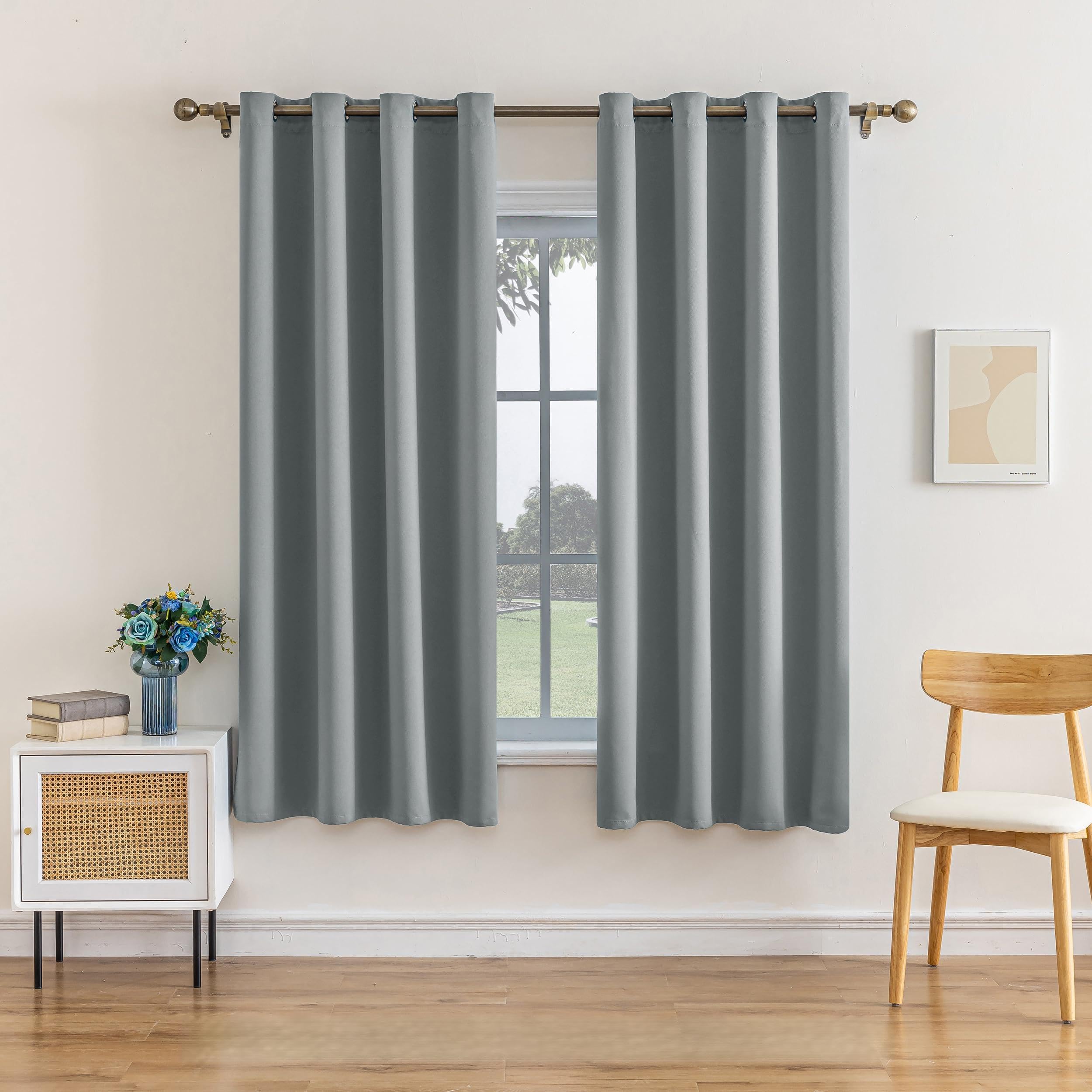 YAILUTU Blackout Curtains, Used for Heat Insulation and Noise Reduction in bedrooms and Living Rooms. There are Two Curtain. (Moon Shadow Gray, 52" W×