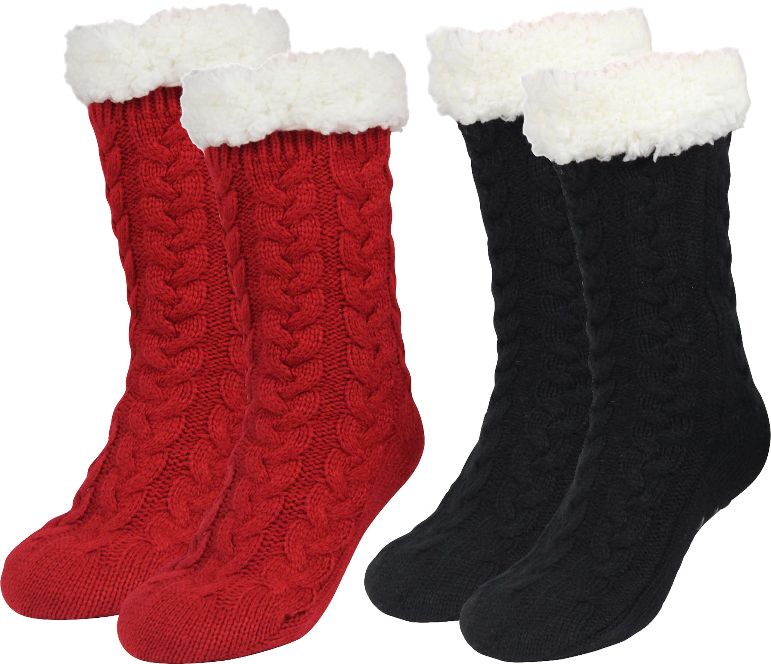 Slipper Socks for Women with Gripper Thick Fuzzy Christmas Gift