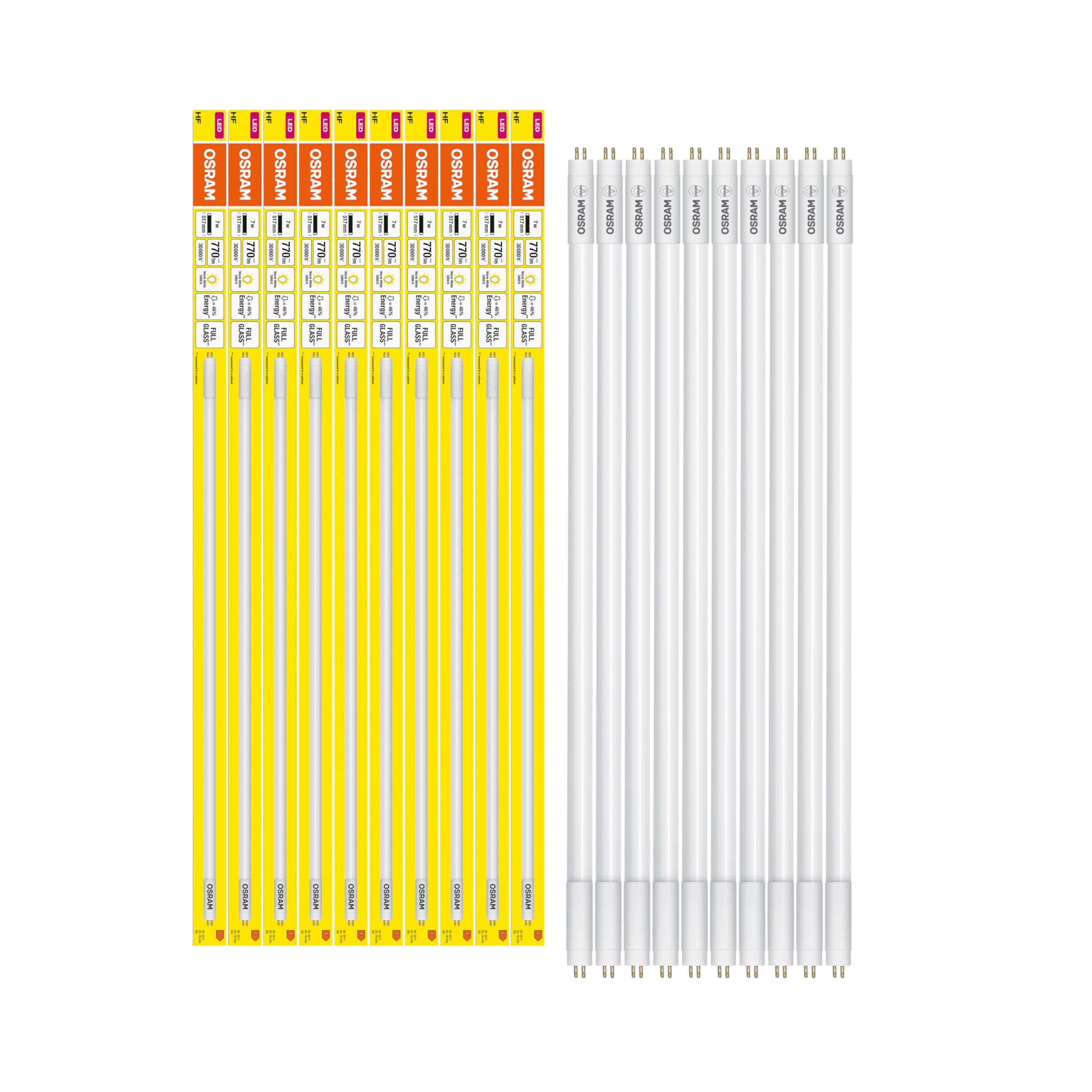 OSRAM LED T5 Hf L13 Krótki 517 mm, Liniowa Rurka LED, 7W, 770LM, 3000K, Ciepłe Białe Światło, Wymiana LED dla Klasycznych Rur Fluorescencyjnych T5 z Gniazdem G5, Długa Żywotność