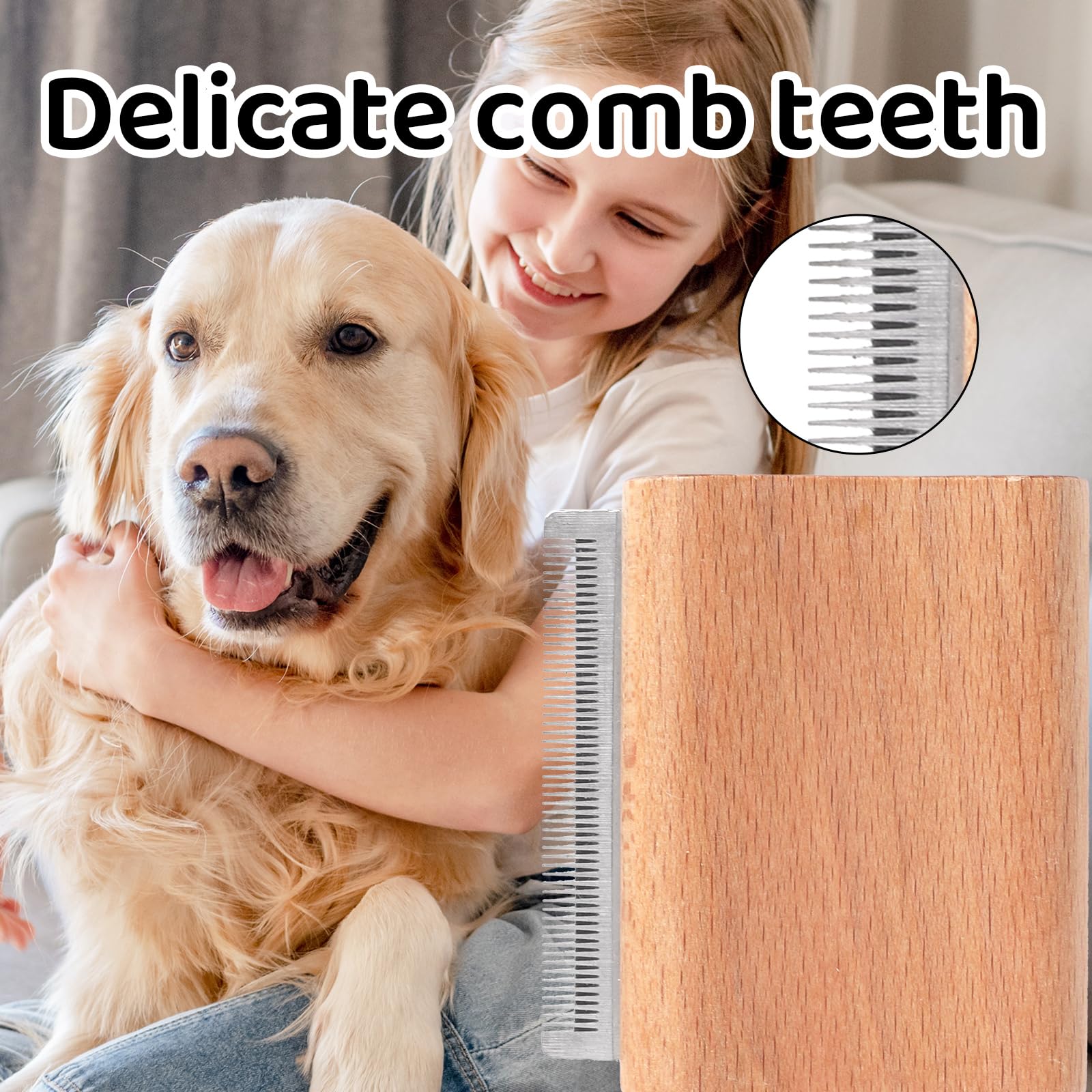 Dog Brush for Shedding 2.95x2.56in Pet Deshedding Brush Cat Grooming Supplies Pet Hair Remover Removal Comb for Dog Cat Horse Rabbits - Image 4