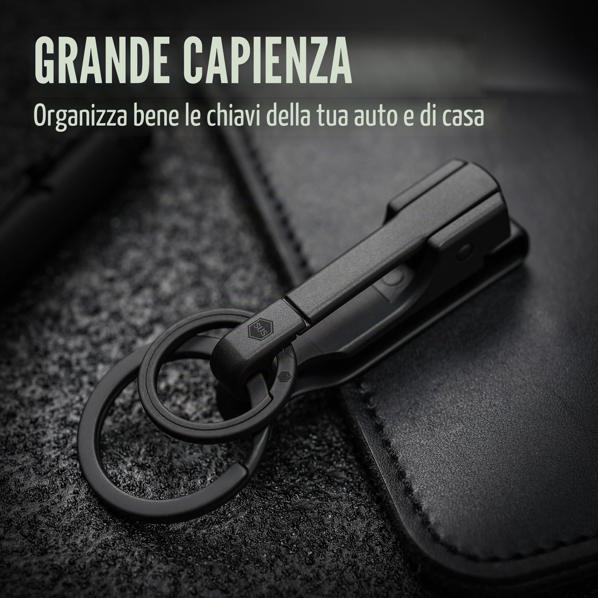 KeyUnity KS02 EDC Portachiavi da cintura Clip a sgancio rapido, anello portachiavi con clip per cintura in acciaio inossidabile per pantaloni, jeans