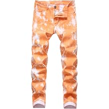 RANMCC Mens Printed Stretch Skinny Jeans Premium Slim Fit Fashionable Designs Denim Pants Jeans