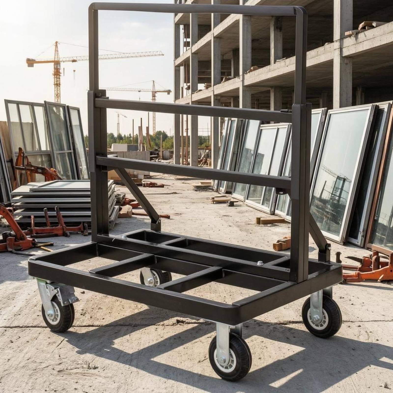 Colcolo Klappbarer Transportwagen mit Metallrahmen Rechteckiger Basis Hohem Schiebebügel Und Beweglichen Rollen für Sichere Transportieren Und Lagern von
