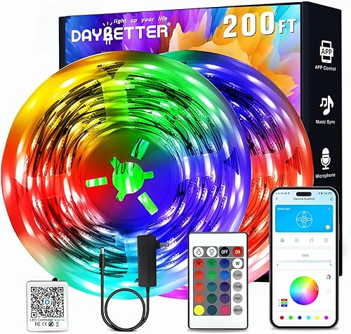 Miniatura 9 de DAYBETTER Tira de luces LED de 400 pies, luz inteligente con control remoto de aplicación, luces LED RGB para dormitorio, sincronización de música,