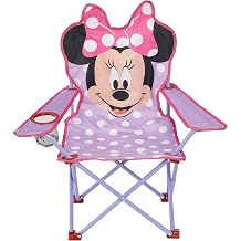 Disney Minnie Mouse Figural Folding Camp Chair for Kids, Portable Outdoor Chair with Carrying Case, Lightweight and Durable, Indoor/Outdoor Seating for Ages 3+, Perfect for Camping or Backyard