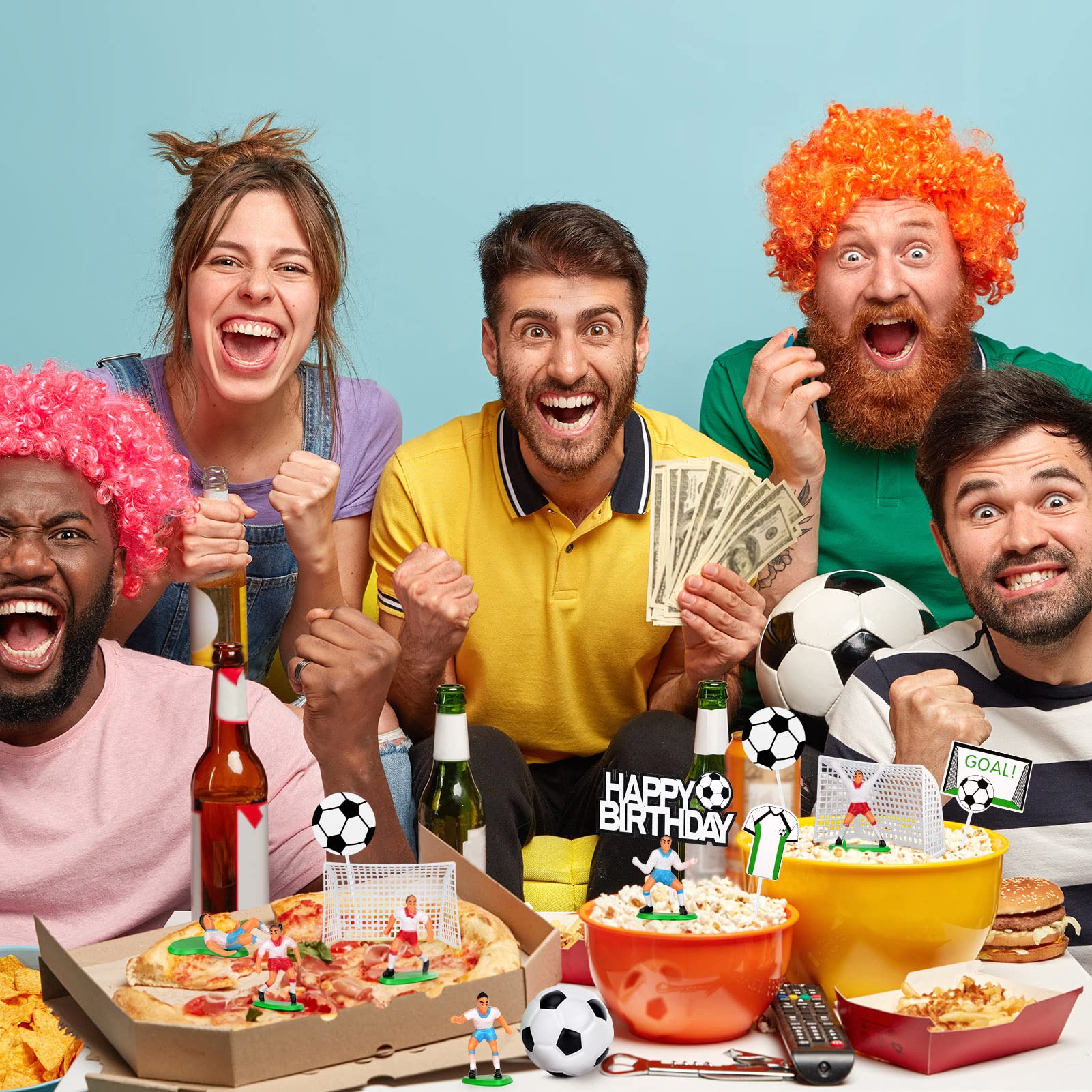 15 stuks voetbal taart taartdecoratie, voetbal verjaardag taartdecoratie, voetbal taartdecoratie, voetbal taartsteker, taart topper kinderen voetbal, voetbal verjaardagstaart topper, voor verjaardagsfeest