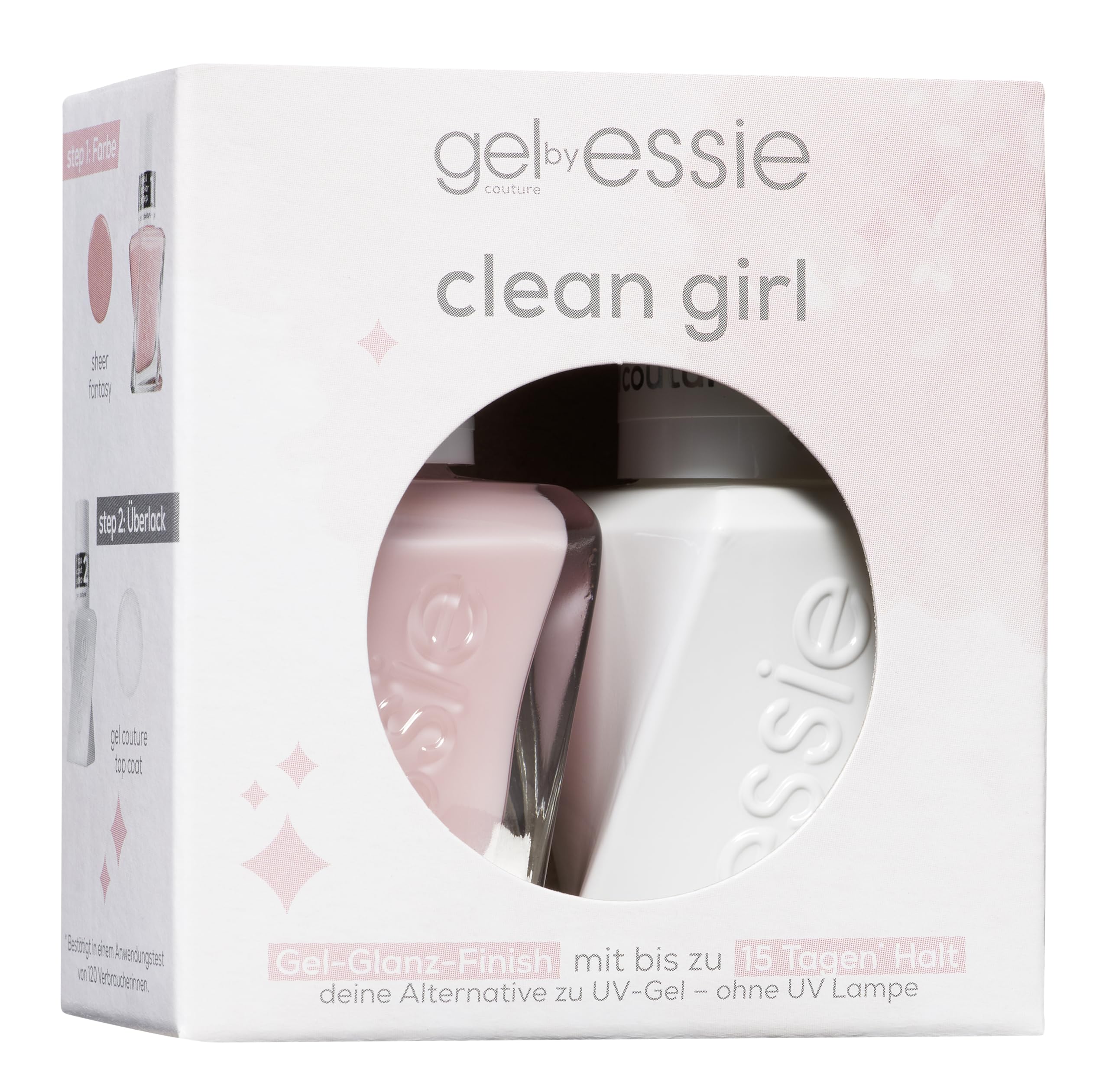 Essie Gel Couture Set Clean Girl (nr 00 Top Coat, Nr. 10 Sheer Fantasy)