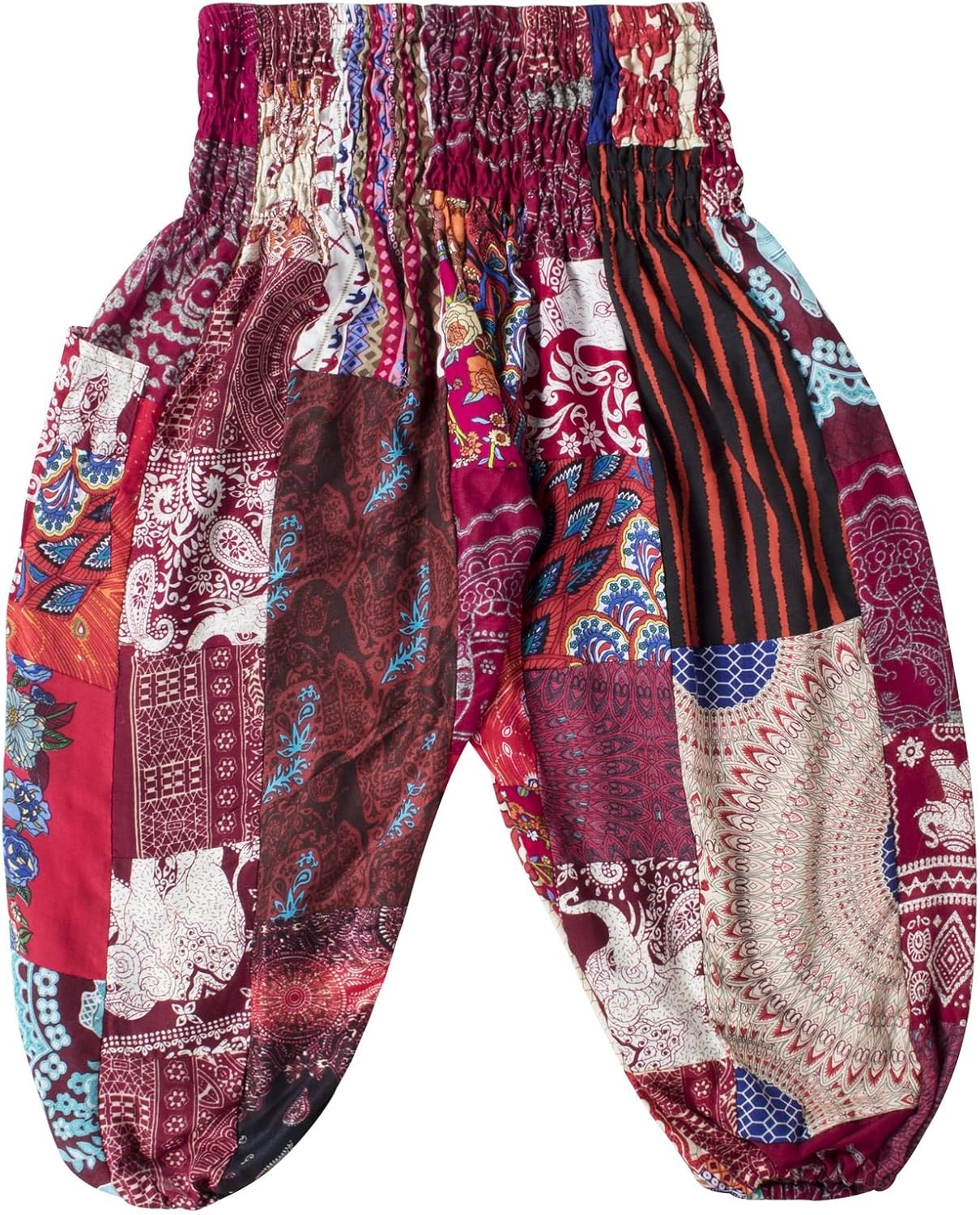 LOFBAZ Patchwork Cute Harem Pants for Girls Boys Kids Toddler Boho Clothes