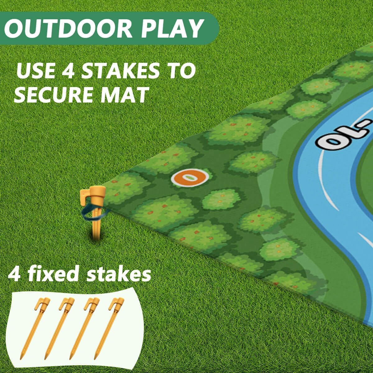 Golf Chipping Game, Easter Gift, 37pcs Golf Chipping Game with Clubs, Sticky Balls & Scoreboard - Indoor Outdoor Family Fun Backyard,Gift for Kids,Large-Size Non-Slip Mat 60 x 40 Inch for Living Room